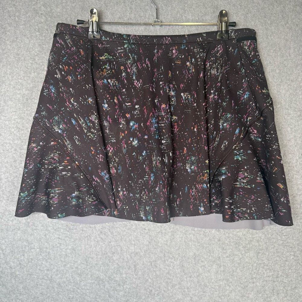 Athleta Women Size Small Athletic Skort Black City Lights Splatter Print Stretch
